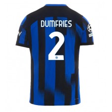 Inter Milan Denzel Dumfries #2 Hemmatröja 2023-24 Korta ärmar